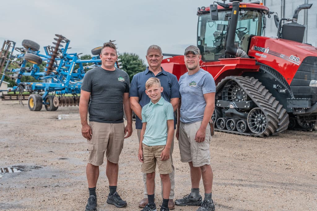Four generations of Riechers men, grandfather to grandson