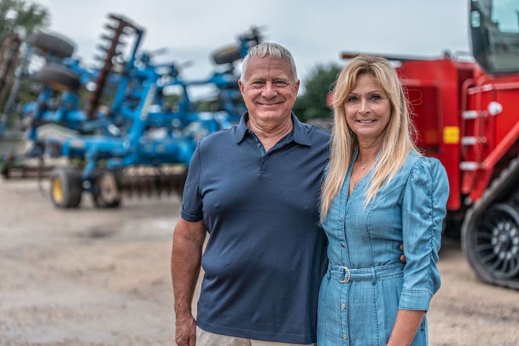 A portrait of the family elders in the yard